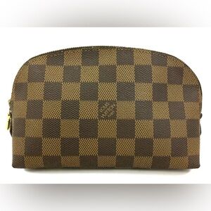 LOUIS VUITTON Damier Ebene Pochette Cosmetic Pouch PM